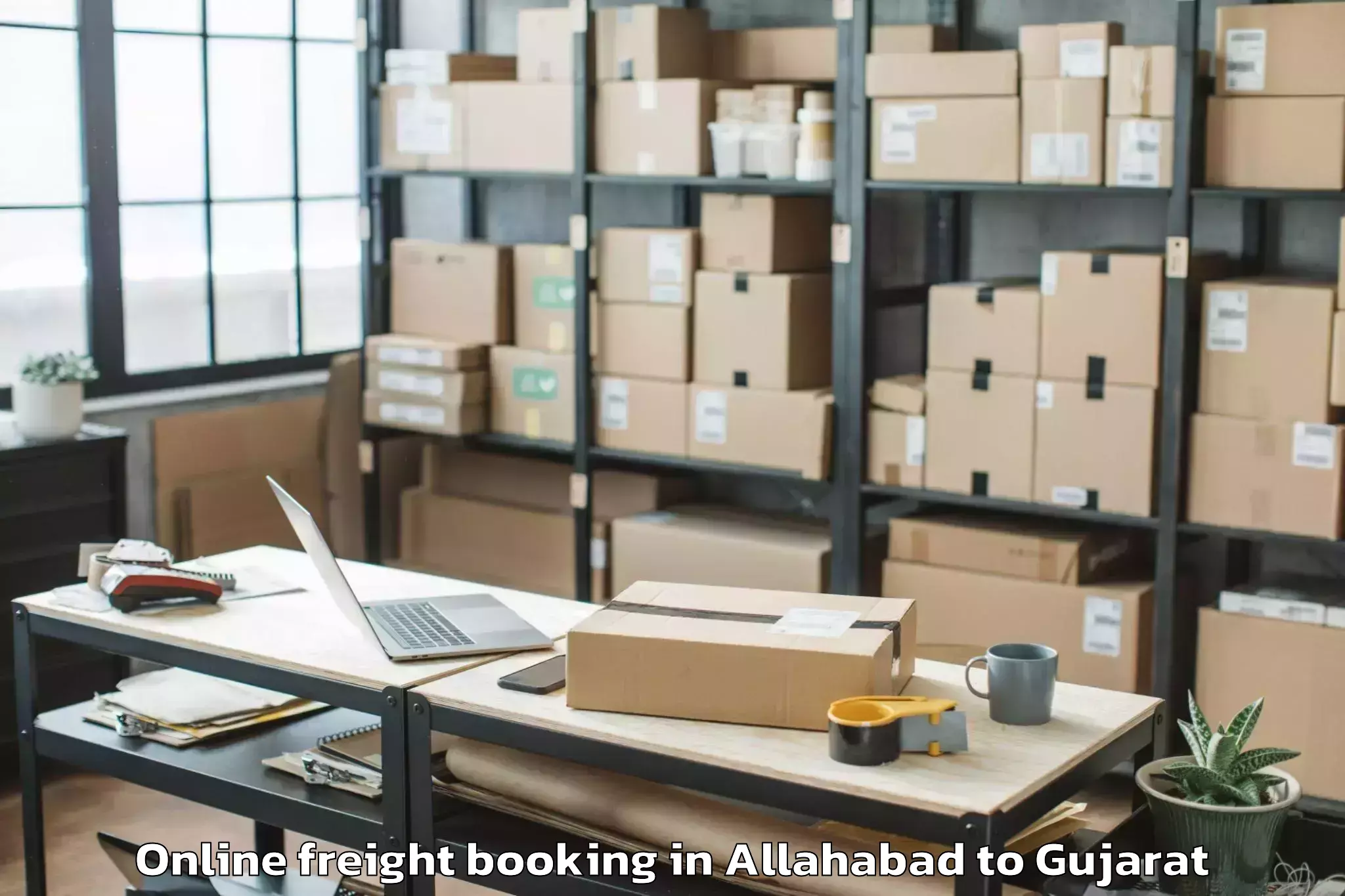 Hassle-Free Allahabad to Mahudha Online Freight Booking